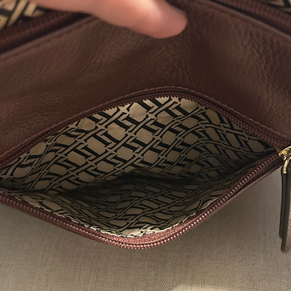 Tignanello Leather Crossbody Bag in Metallic Maroon - Picture 10 of 10